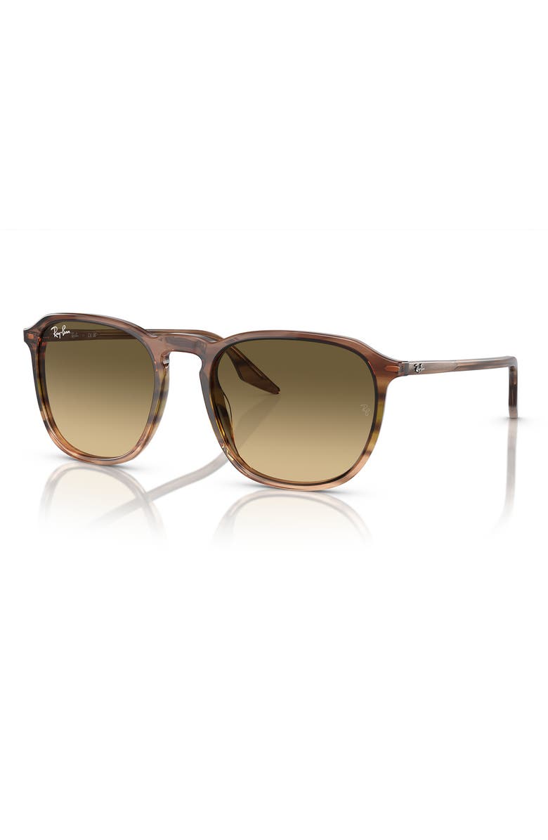 Ray-Ban 55mm Gradient Square Sunglasses, Alternate, color, Brown