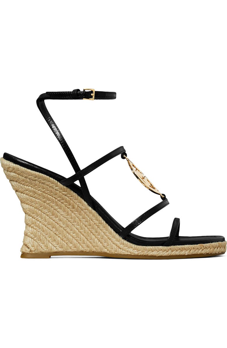 Tory Burch Capri Miller Espadrille Wedge, Alternate, color, Black / Gold