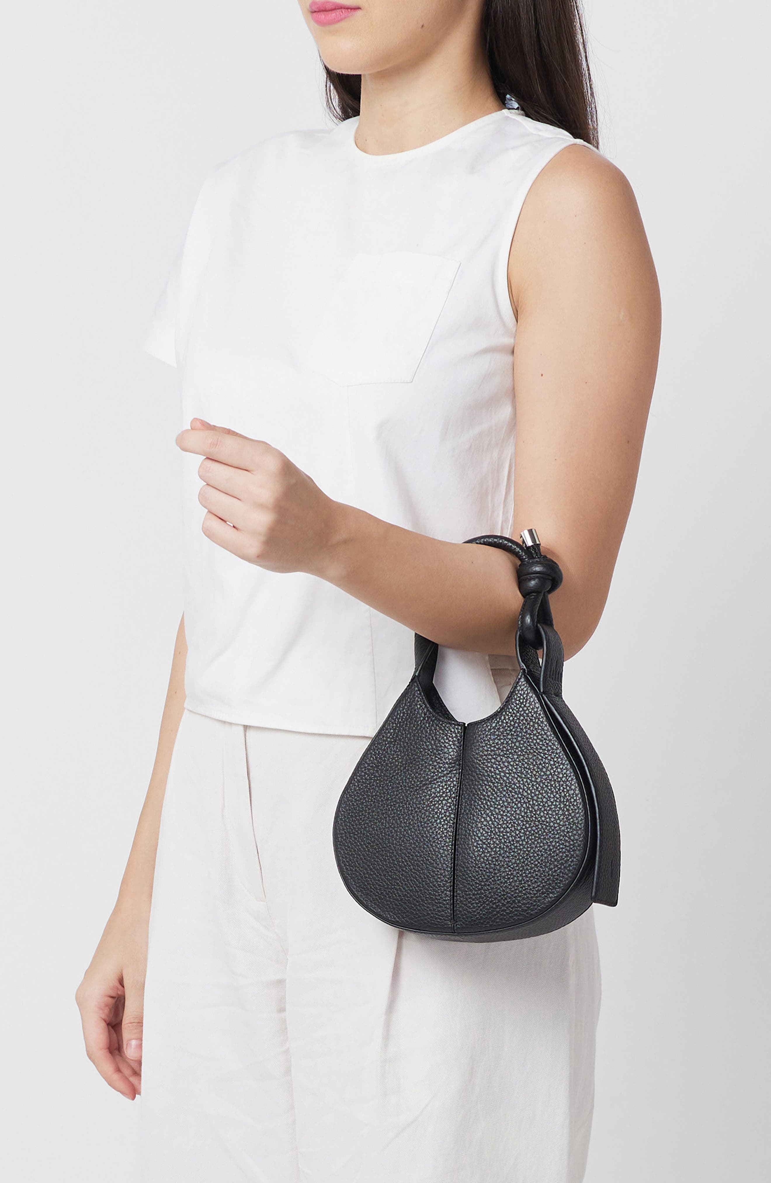 behno Mini Ina Inverted Pleat Crossbody Bag, Alternate, color, Black