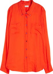 Dries Van Noten Cheers Ramie Mousseline Button-Down Shirt