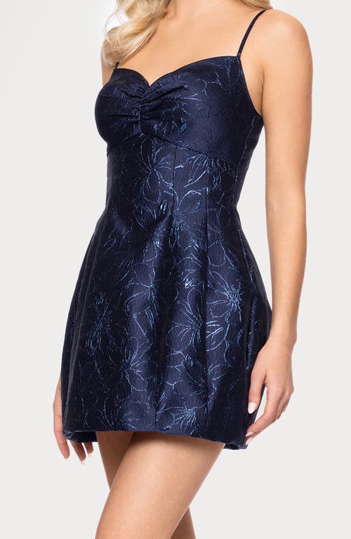Blondie Nites Jacquard Bubble Fit & Flare Minidress In Blue