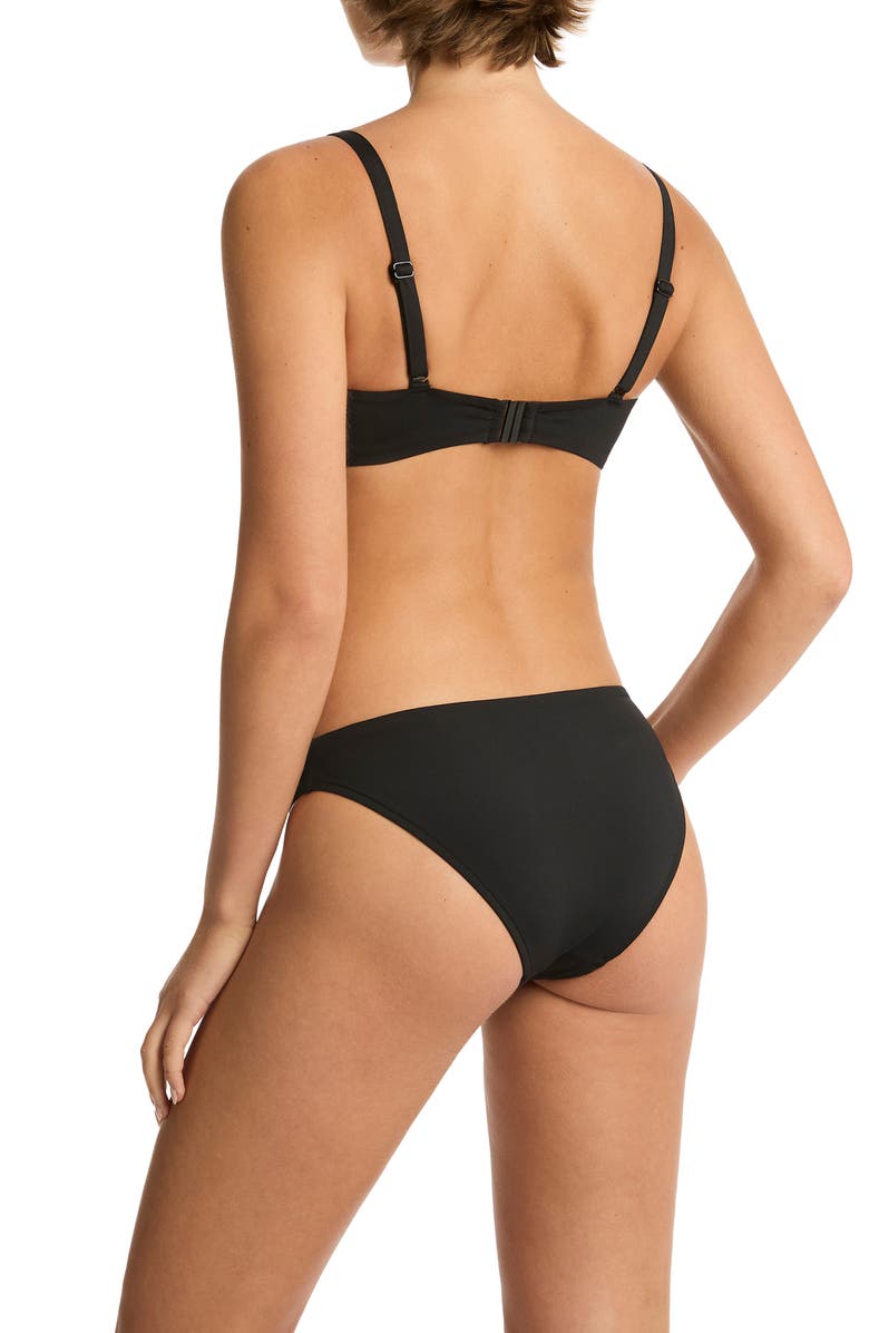 Sea Level Scalloped Square Neck Bikini Top, Alternate, color, Black