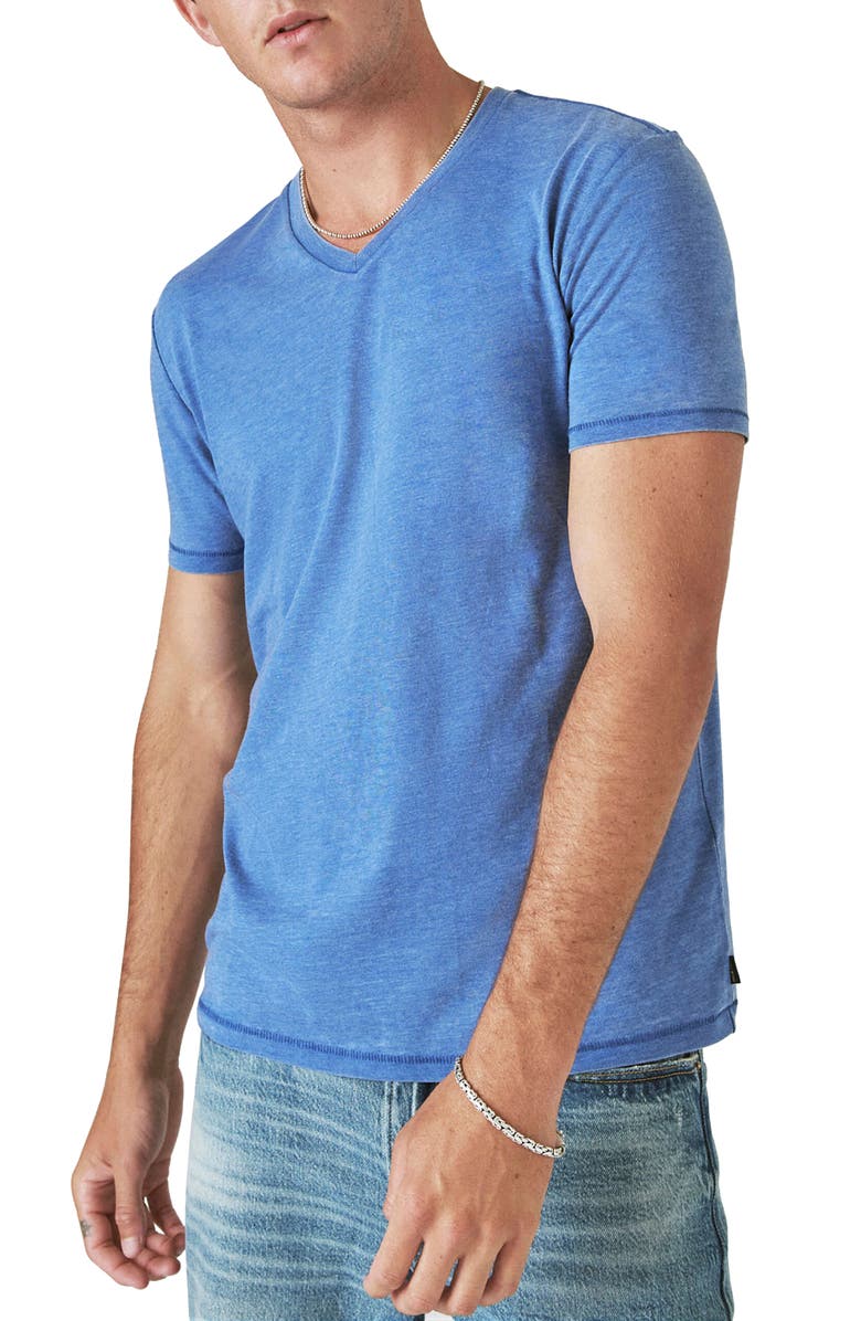 Lucky Brand Relaxed Fit V-Neck T-Shirt, Main, color, Monaco Blue