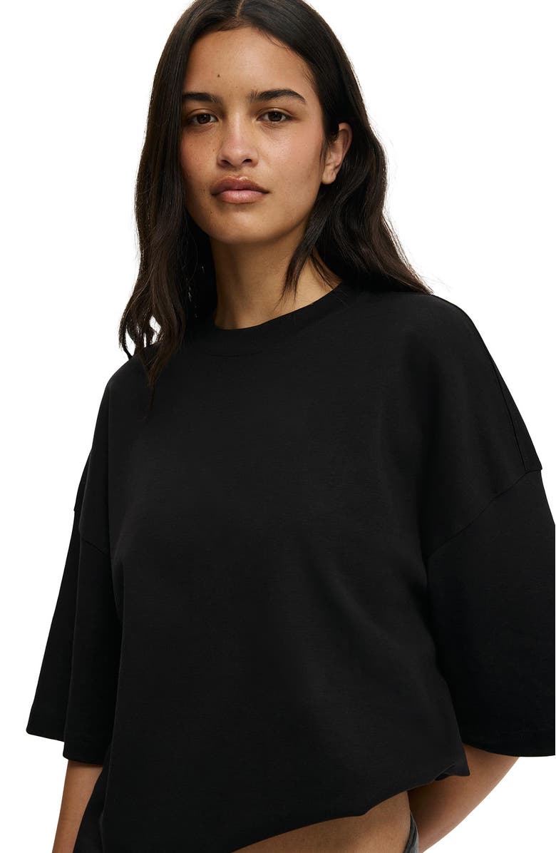 Cotton On Women's The Oversized Crew Tee, Alternate, color, Black