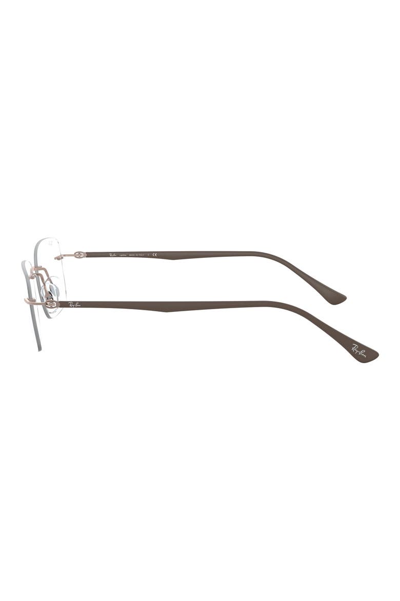 52mm Rectangular Optical Glasses, Alternate, color, BROWN
