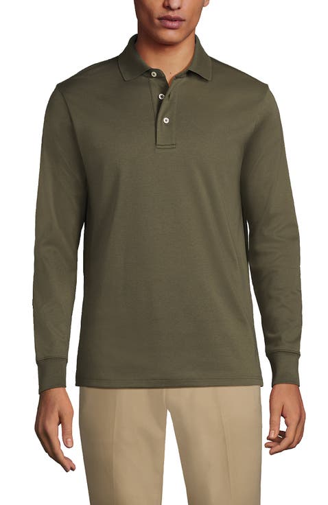 Long Sleeve Cotton Supima Polo Shirt