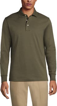 Lands' End Long Sleeve Cotton Supima Polo Shirt