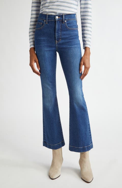 Carson Ankle Flare Jeans (Bright Blue)