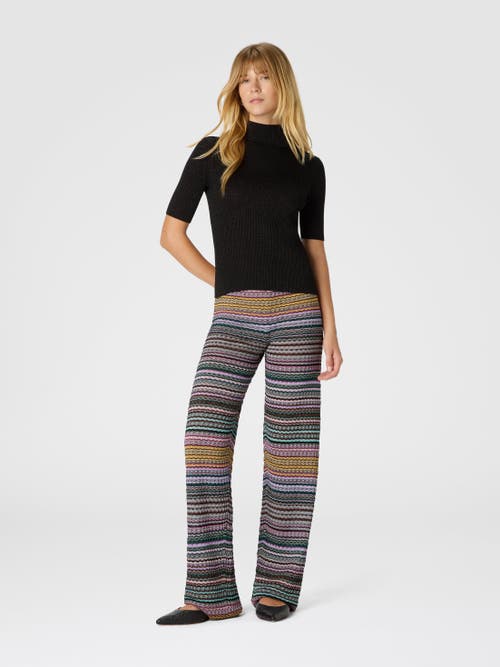 Missoni Straight Long Pants With Stripes In Black