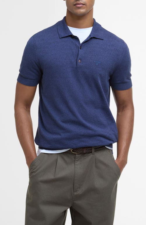 Shop Barbour Buston Cotton & Linen Polo In Navy