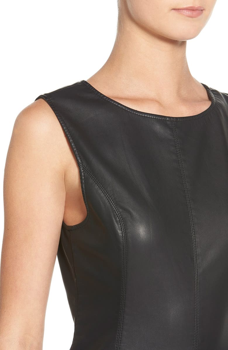 cupcakes and cashmere 'Grace' Faux Leather Shift Dress, Alternate, color,