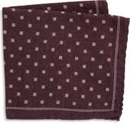 Eleventy Octothorpe Wool & Cotton Pocket Square