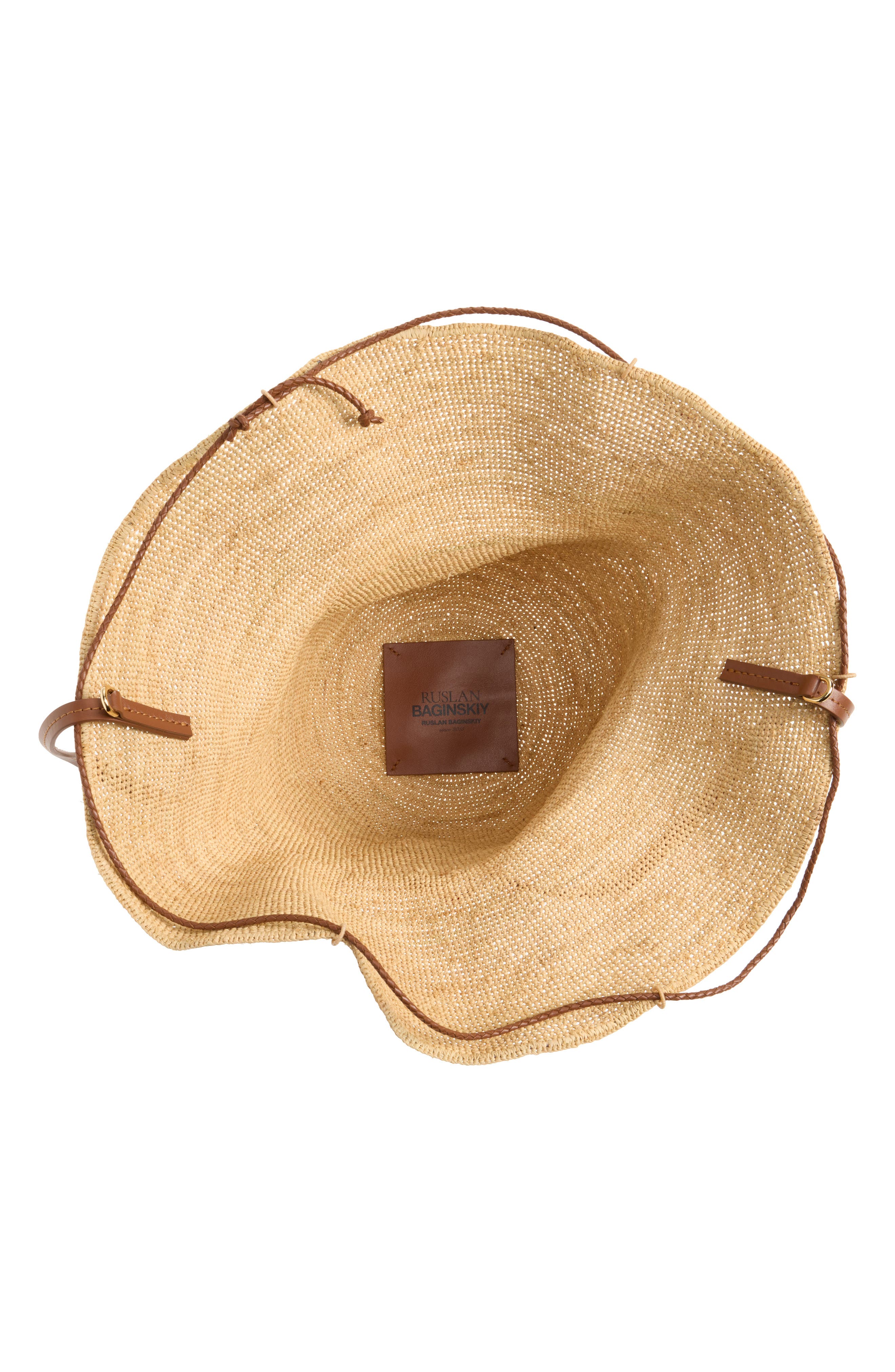 Ruslan Baginskiy Chain Strap Raffia Hat Bag, Alternate, color, Natural Straw