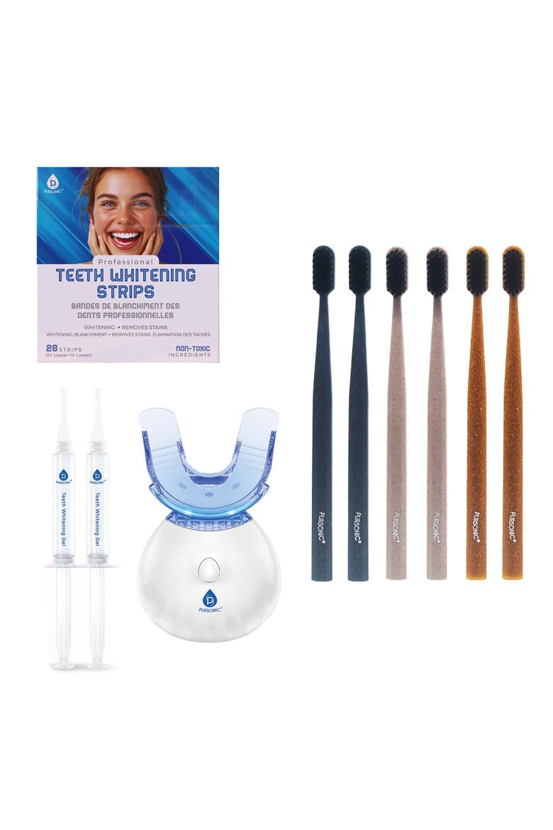 LED Teeth Whitening Set & Whitening Strips, Main, color, Multicolor