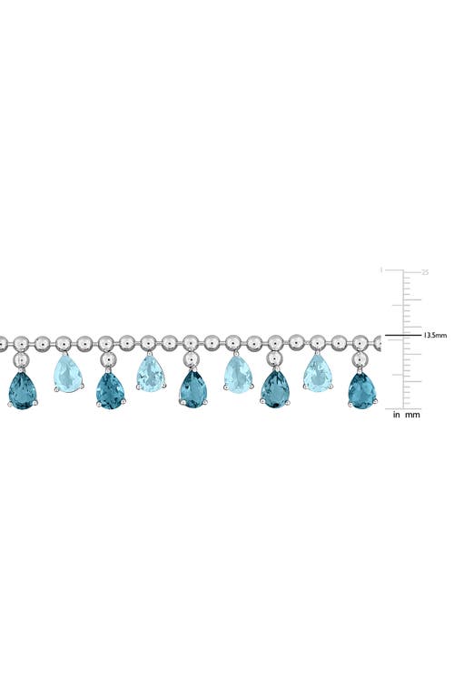 Delmar Sky Blue Topaz & Blue Topaz Necklace In Metallic