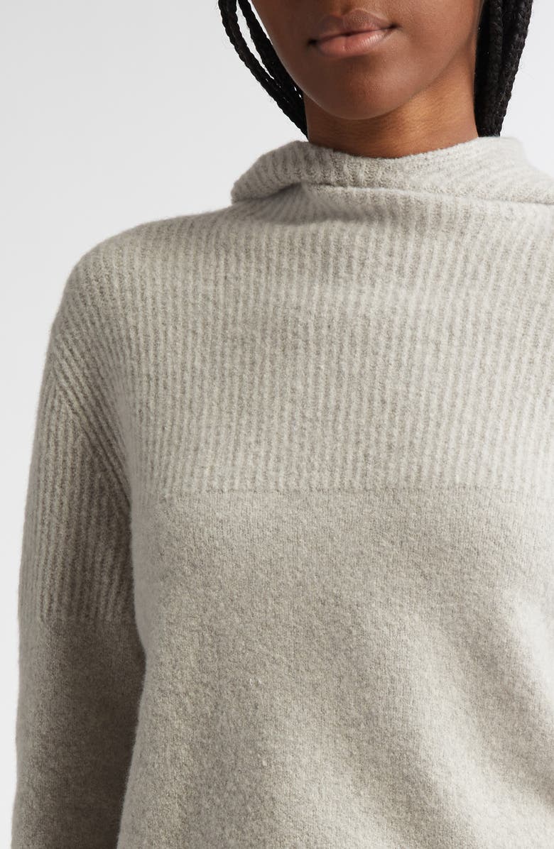 Proenza Schouler Greta Cashmere Blend Sweater Hoodie, Alternate, color, Light Grey Melange
