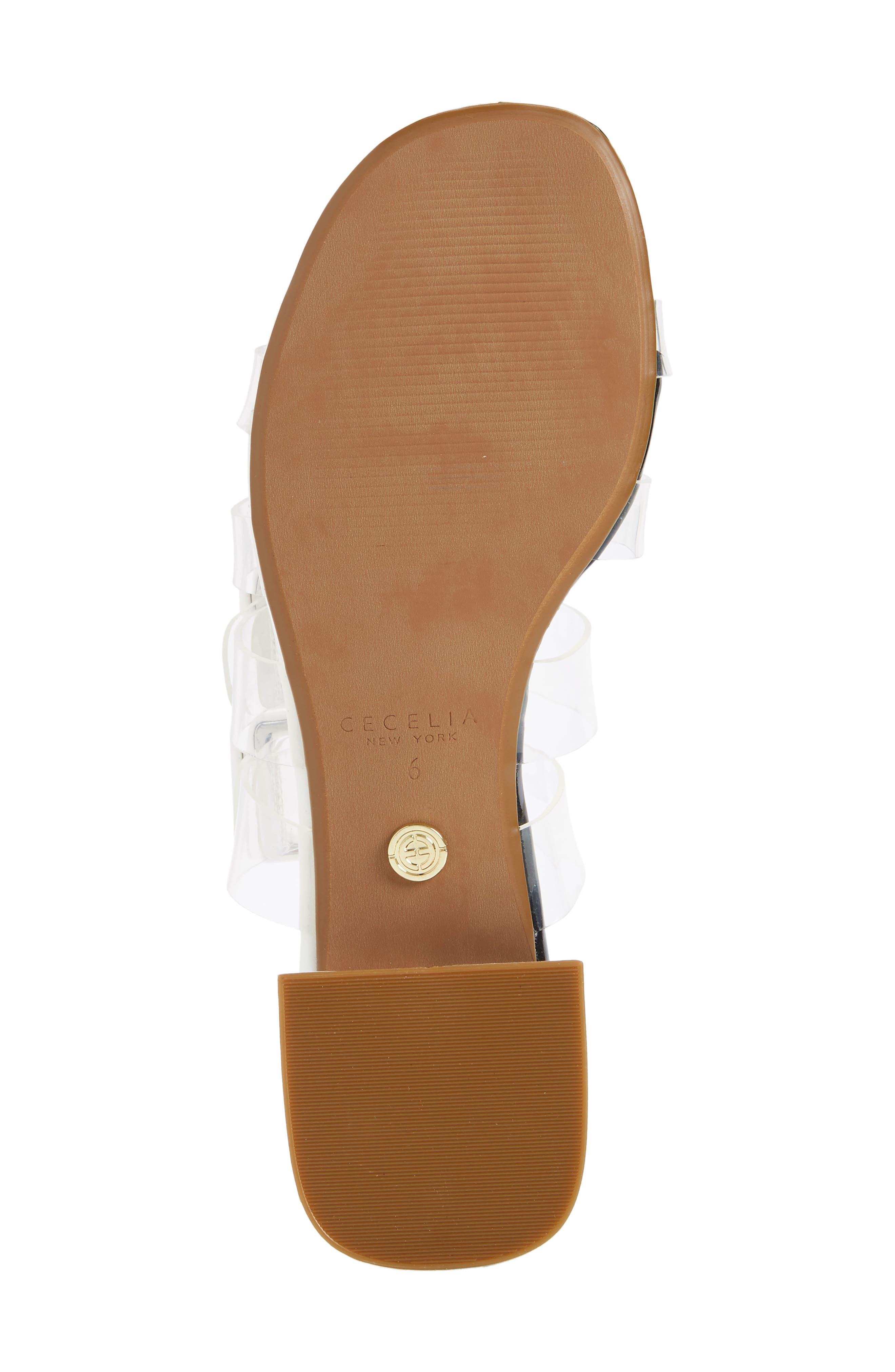 Lincoln Strappy Clear Slide Sandal, Alternate, color, BLACK ALABASTER PATENT