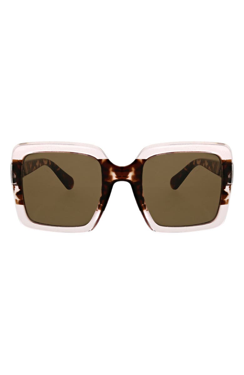 BCBGeneration 52mm Oversize Square Sunglasses, Main, color, Blush Crystal