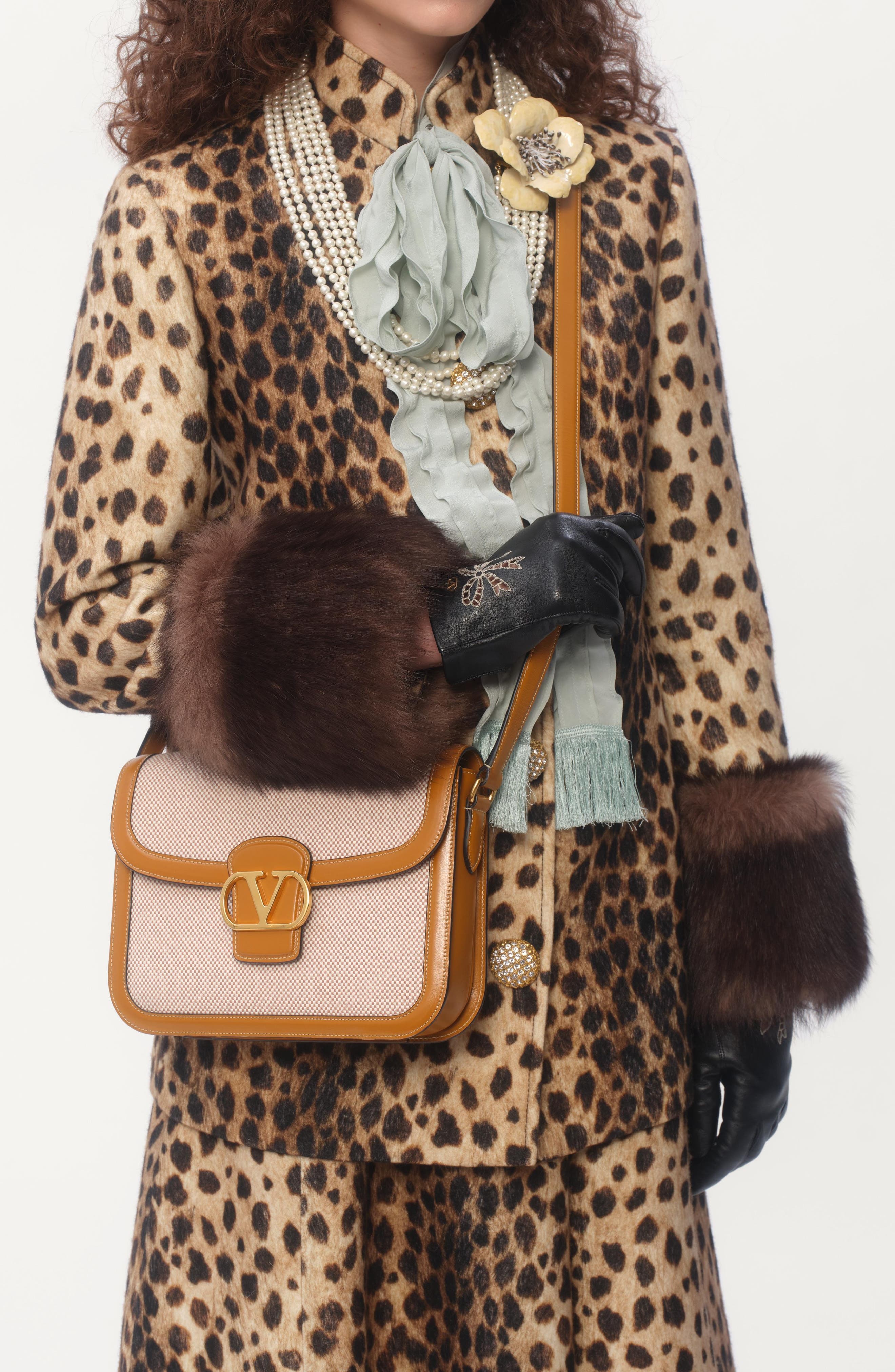 Valentino Garavani 9TO5 Canvas & Leather Shoulder Bag, Alternate, color, 