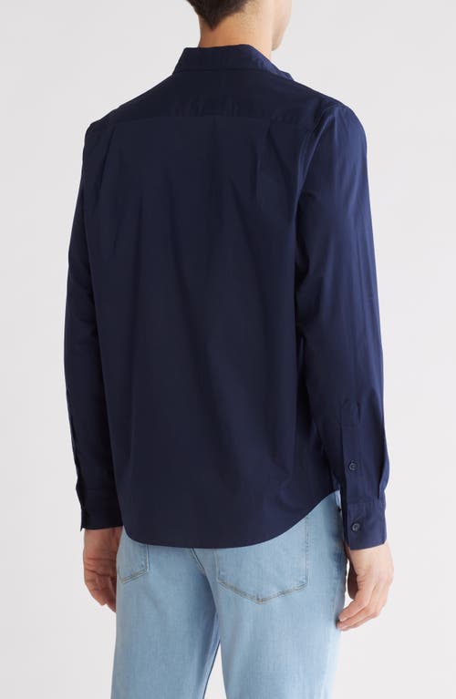 14th & Union Stretch Cotton Poplin Button-up Shirt In Navy Blazer