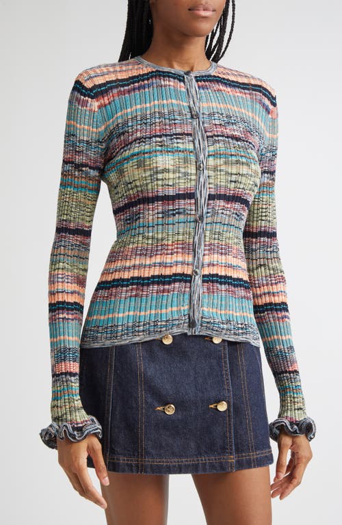 Ulla Johnson Lex Ruffle Space Dye Cardigan In Multi