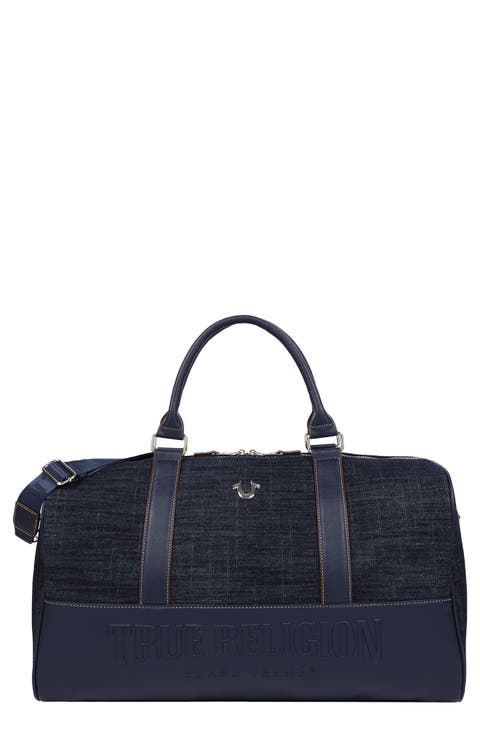 Horseshoe Quilted Denim Weekender Bag