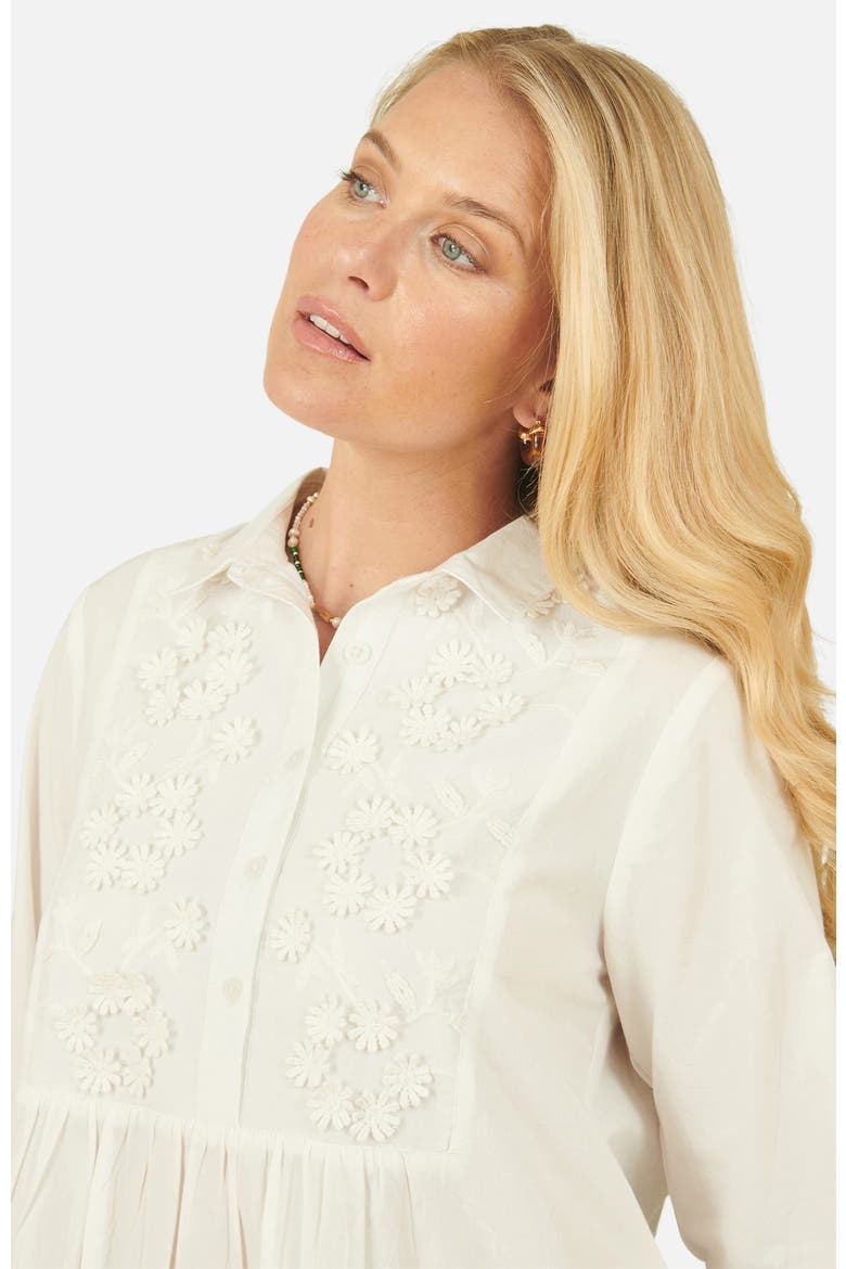 Cotton Flower Tunic Dress, Alternate, color, White