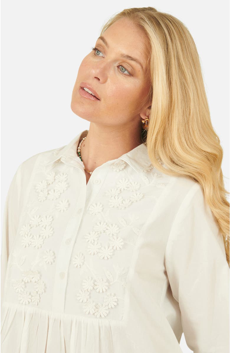 Yumi Cotton Flower Tunic Dress, Alternate, color, White