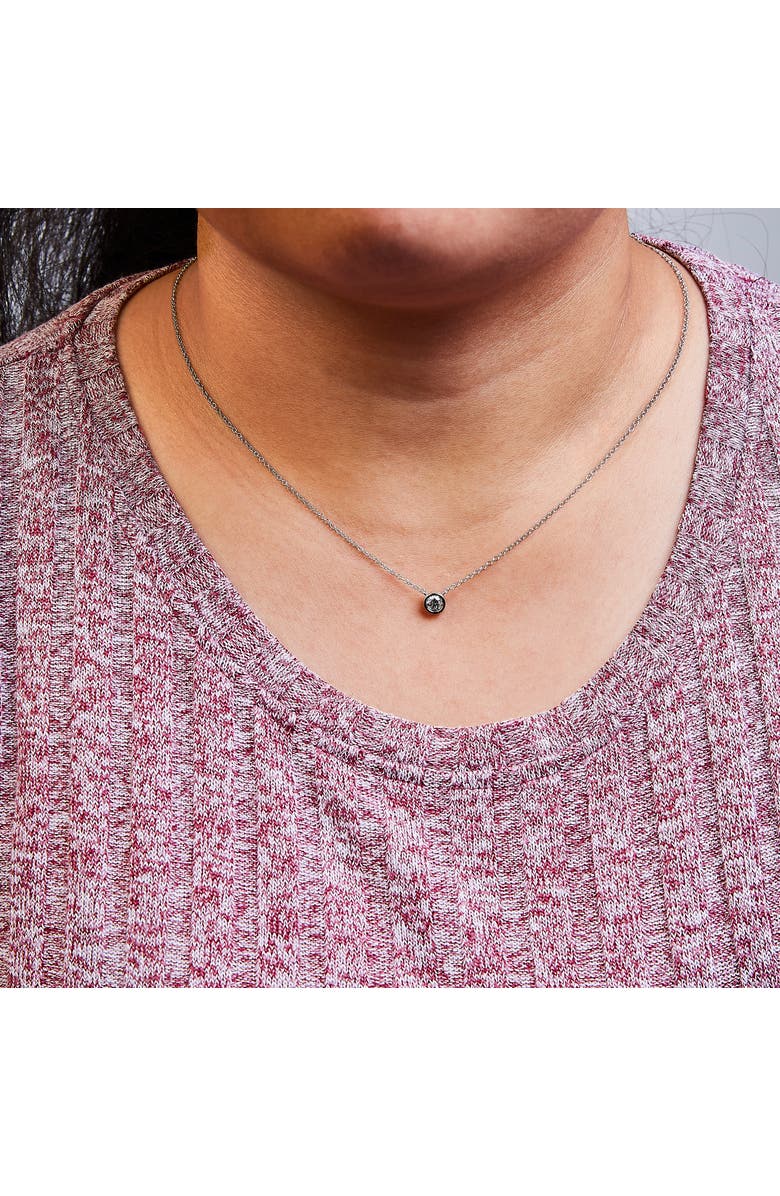 Haus of Brilliance 14K Gold 1/3 Cttw Lab Grown Diamond Modern Bezel-Set Solitaire Pendant Necklace, Alternate, color, White