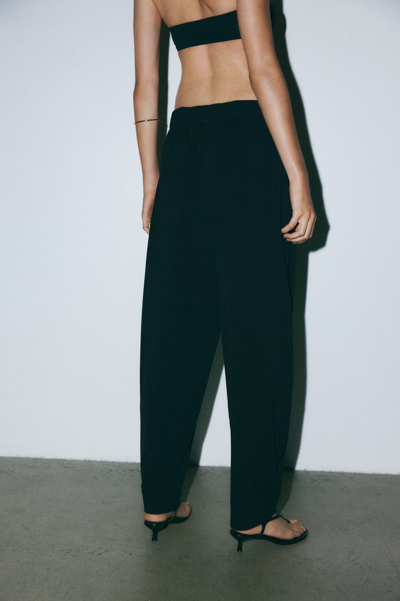 Jersey Barrel-leg Pants, Alternate, color, Black