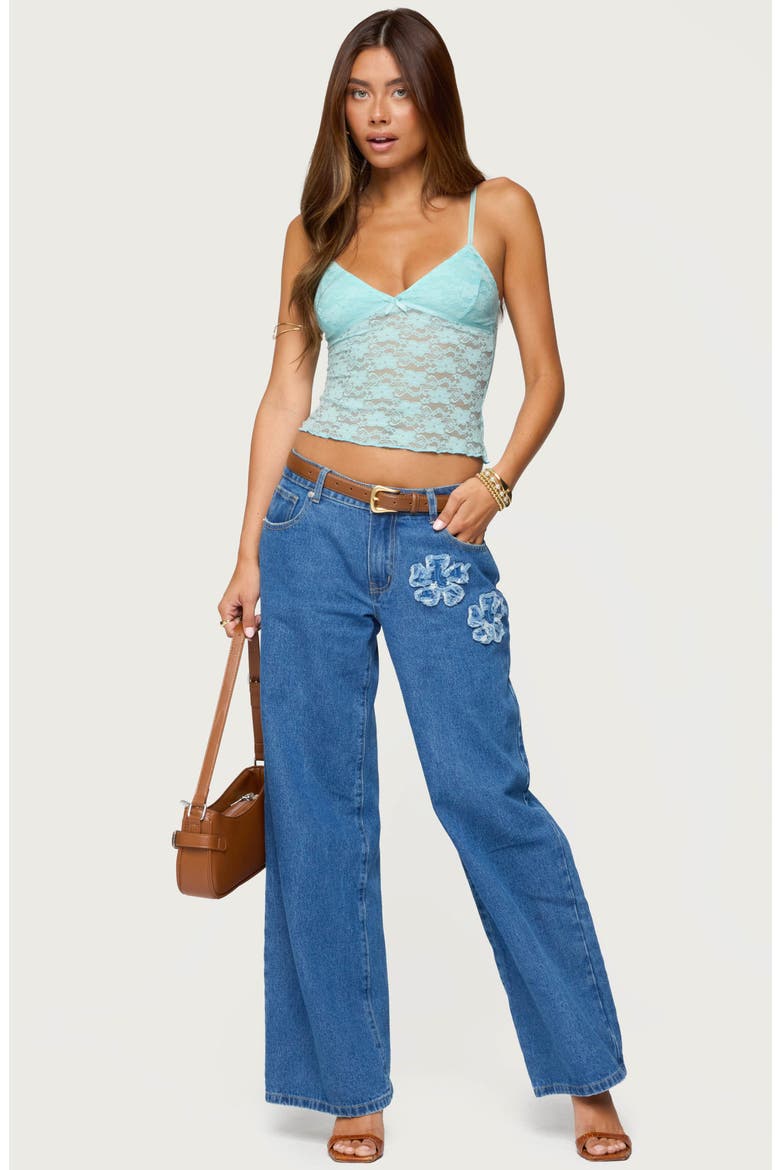 Eira Lace Camisole, Alternate, color, TURQUOISE