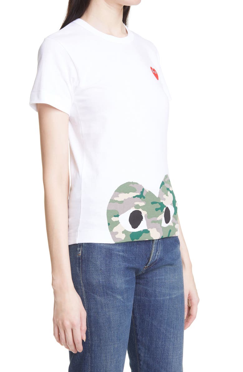 Comme des Garçons PLAY Camouflage Heart Graphic Tee, Alternate, color,