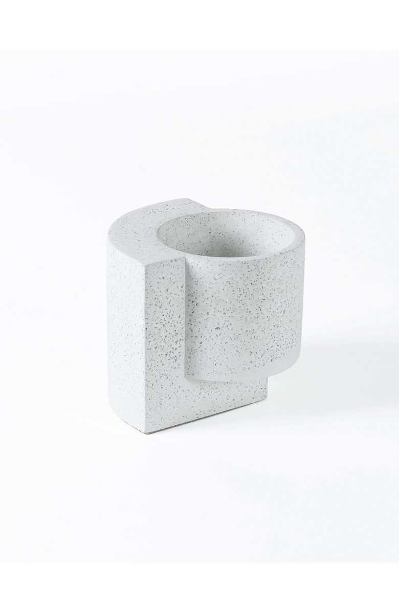 Tortuga Forma Platform Planter Concrete Set of 2, Alternate, color, White Terrazzo