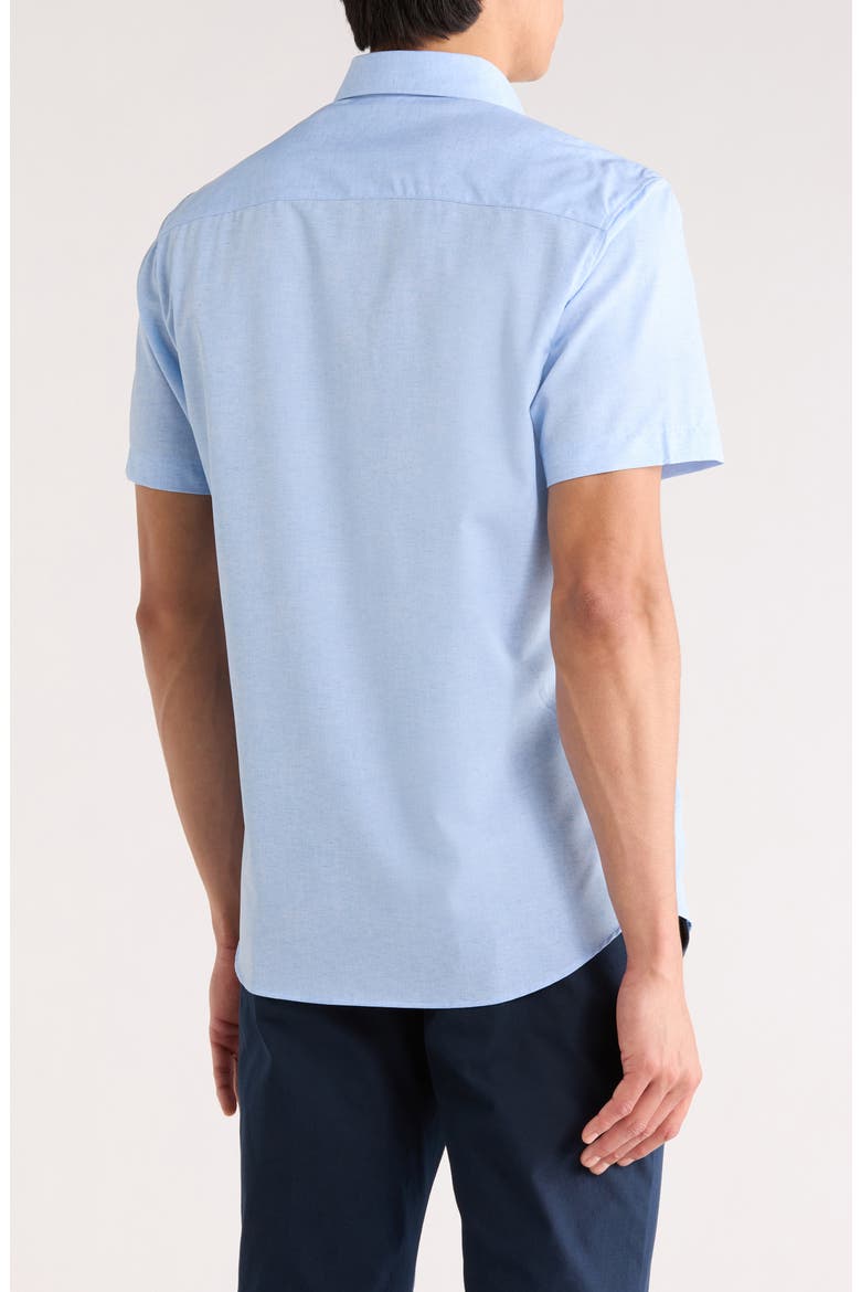Short Sleeve Woven Button-Down Shirt, Alternate, color, LIGHT BLUE