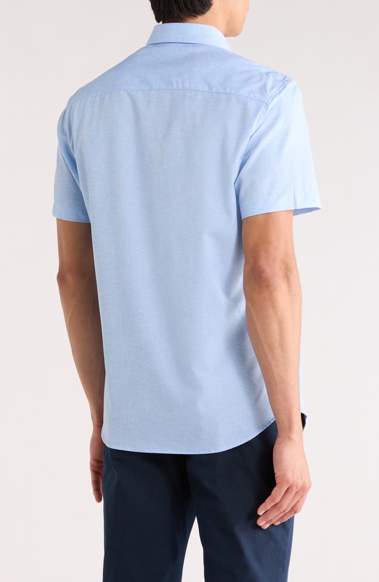 CONSTRUCT Short Sleeve Woven Button-Down Shirt, Alternate, color, Light Blue