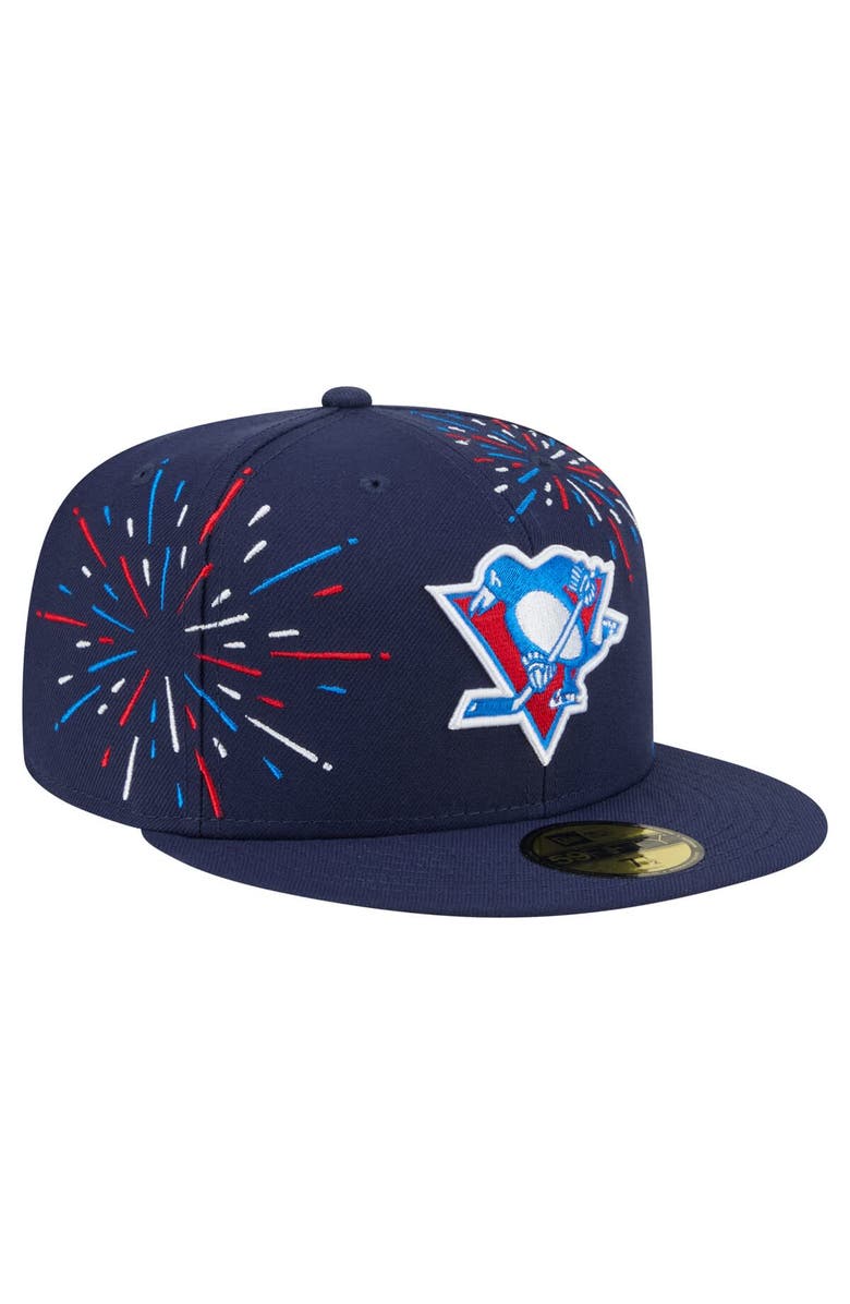 New Era Men's New Era  Navy Pittsburgh Penguins Americana Fireworks 59FIFTY Fitted Hat, Alternate, color, Navy