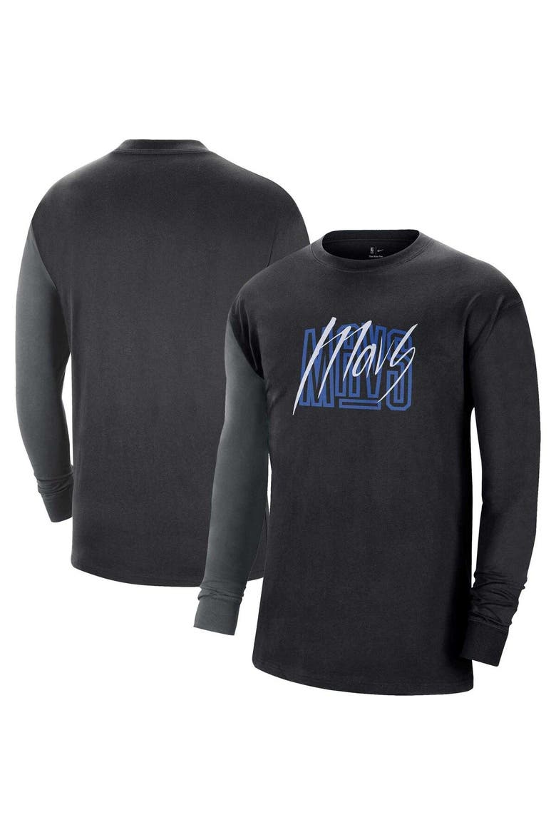 Men's Nike Black Dallas Mavericks Courtside Versus Flight MAX90 Long Sleeve T-Shirt, Main, color, Black