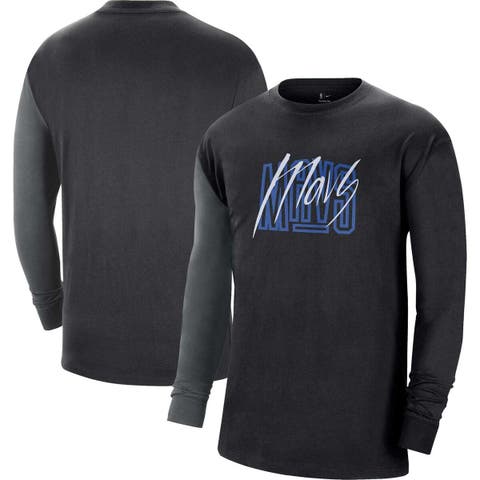 Men's Nike Black Dallas Mavericks Courtside Versus Flight MAX90 Long Sleeve T-Shirt