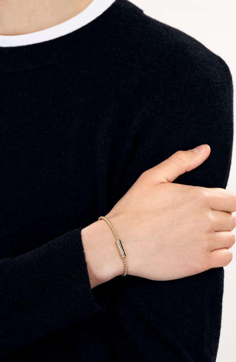 le gramme Men's 15G Polished 18K Gold Beaded Bracelet, Alternate, color, 