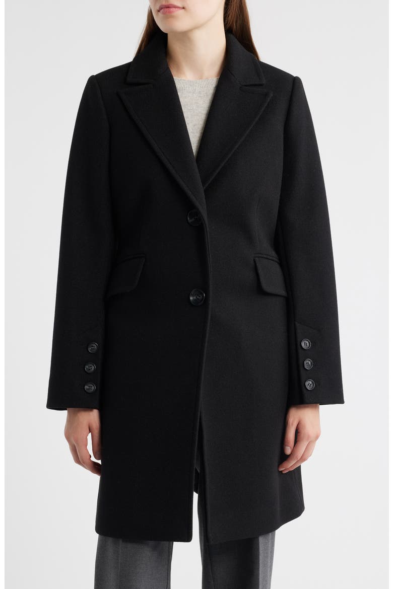 Single Breasted Coat, Main, color, BLACK