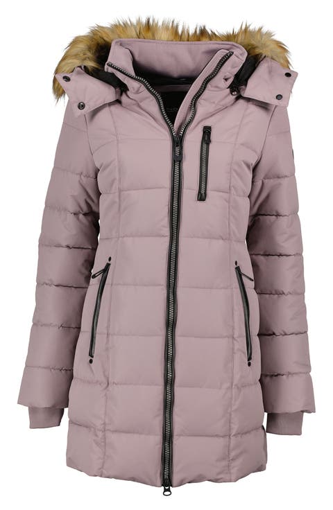 Hannah Faux Fur Trim Hooded Parka
