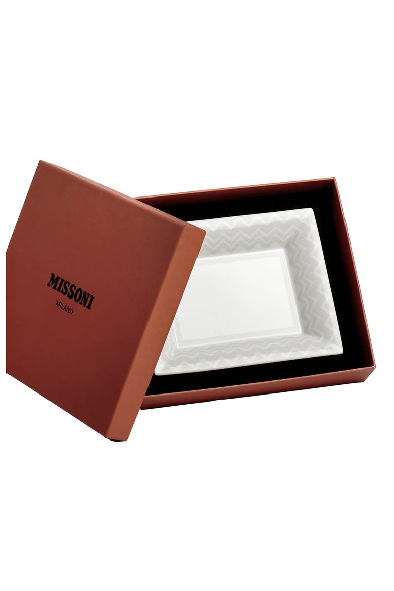 Tray ZIG ZAG Rectangular Large in Luxury Box White 8.5" x 6.75", Alternate, color, White