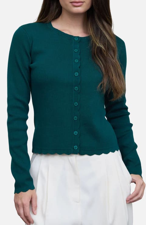 Scallop Trim Cardigan