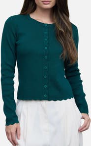 Blu Pepper Scallop Trim Cardigan
