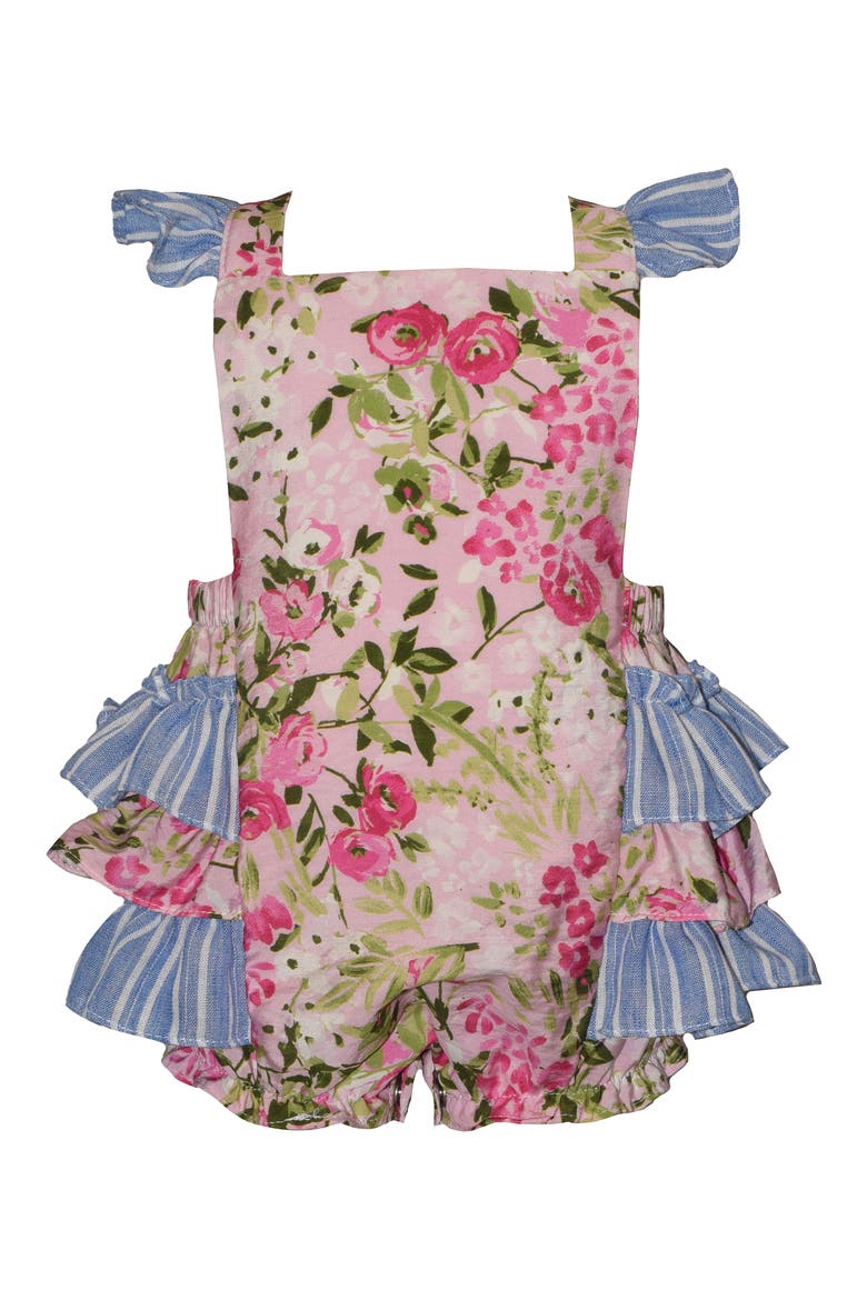 Mixed Print Ruffle Bubble Romper, Main, color, PNK
