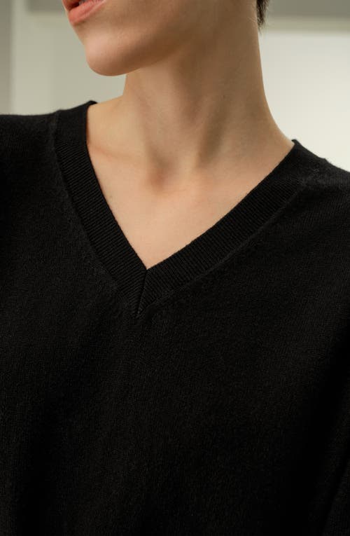 Lilysilk Baby Cashmere V-neck Sweater In Black