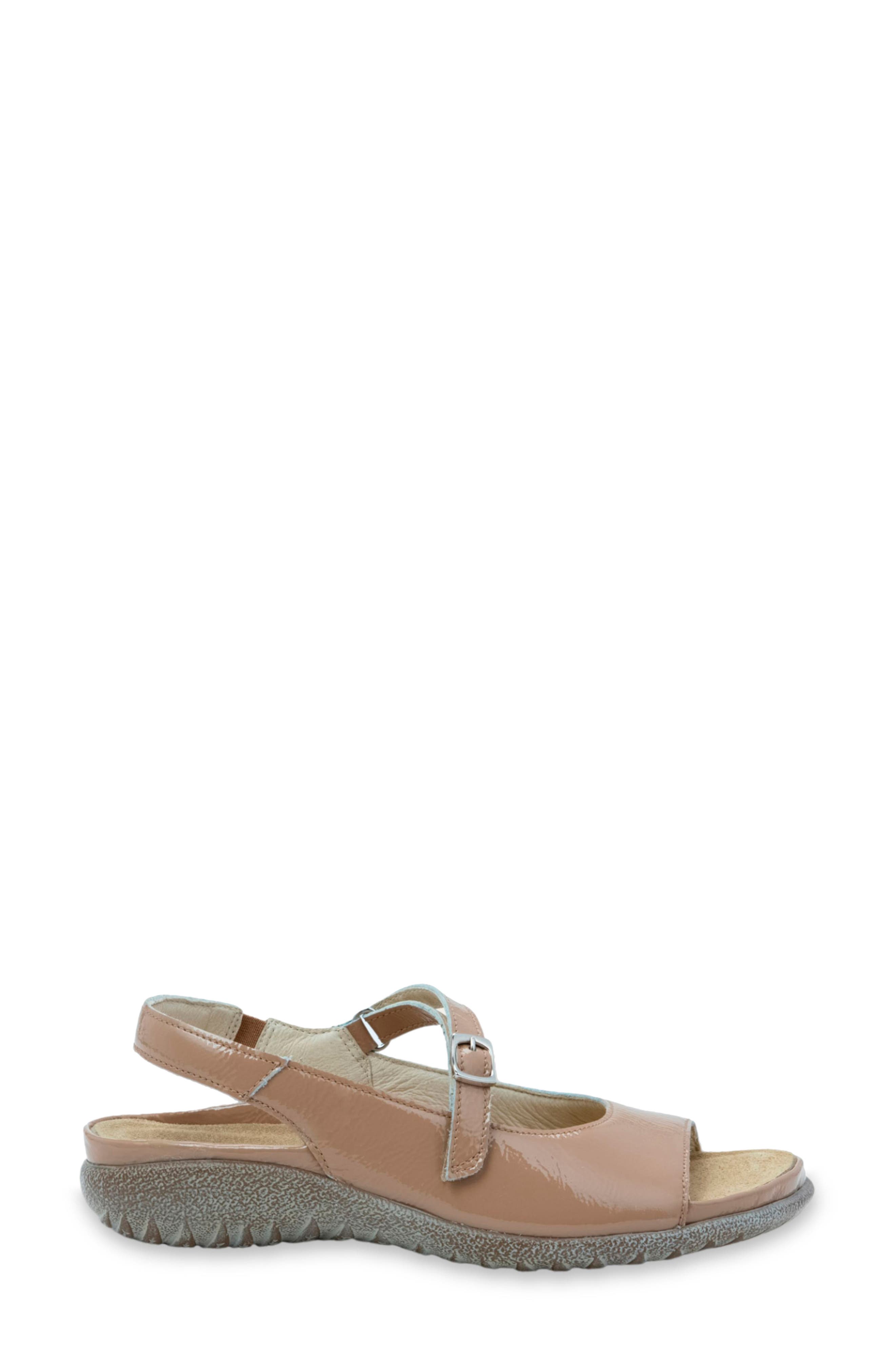 Naot Toka Slingback Sandal, Alternate, color, Camel Crinkle Patent Leather