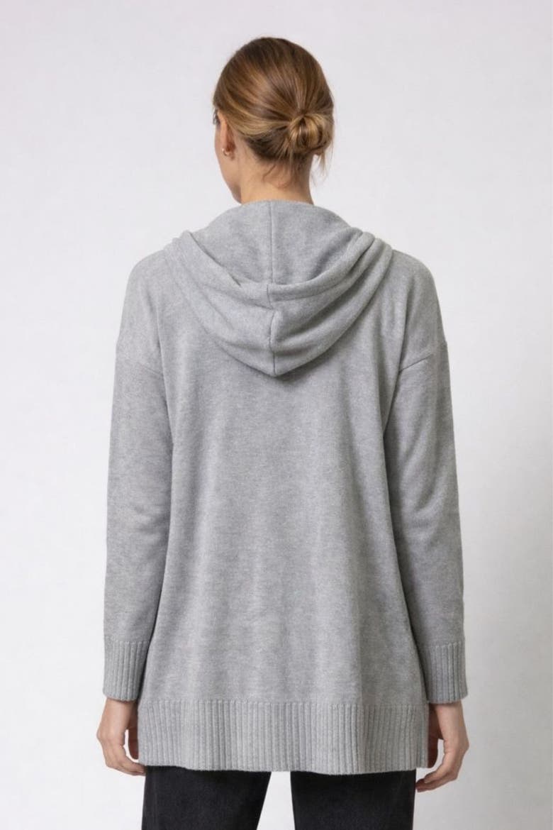 Brynn Long Dickie Cardigan, Alternate, color, Heather Grey