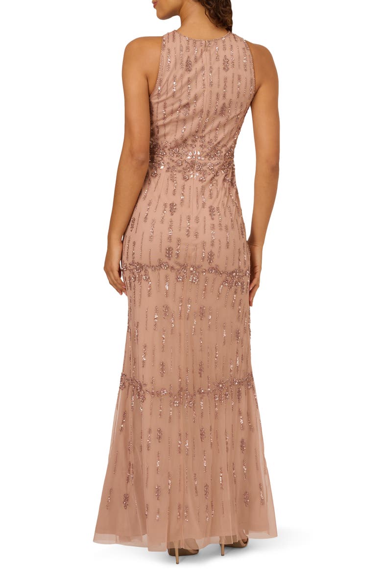 Adrianna Papell Beaded Mesh Mermaid Gown, Alternate, color, 