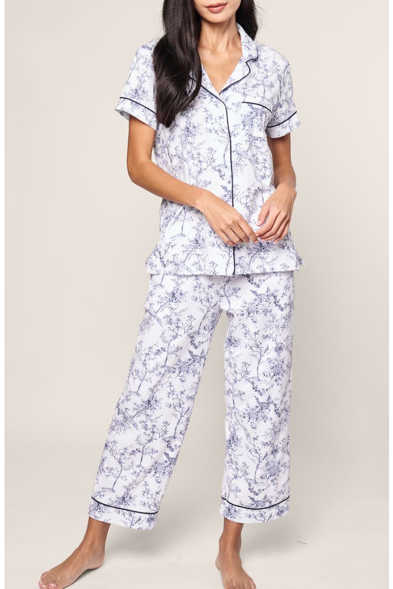 Timel Print Pima Cotton Pajamas, Main, color, WHITE